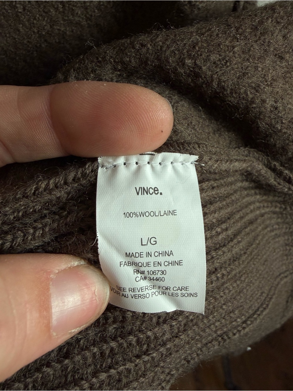 Vince 100% Wool Open-Front Draped Knit Jacket in Brown - Picture 4 of 7